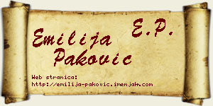 Emilija Paković vizit kartica